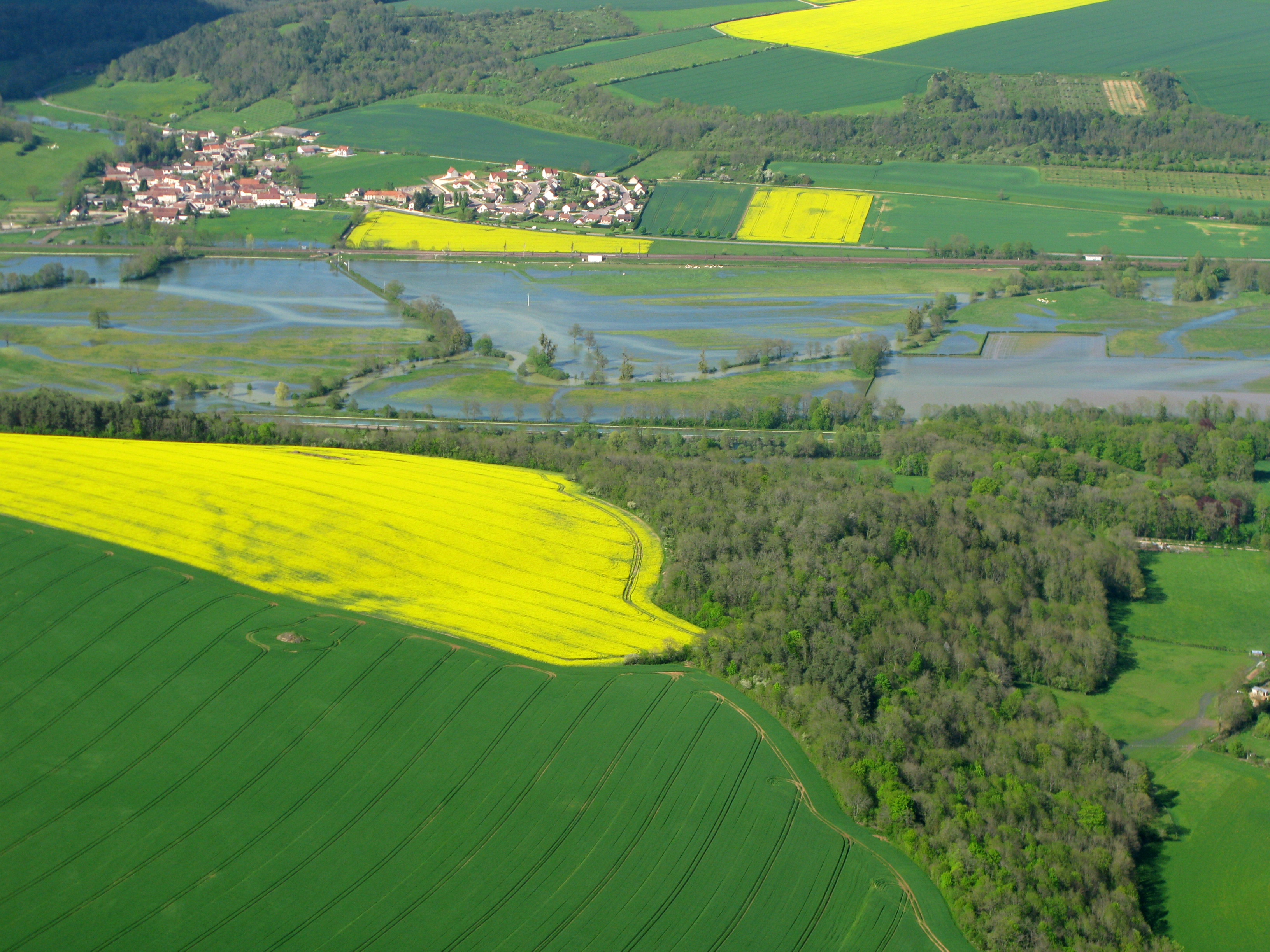 Crue de la Brenne, en mai 2013, à Marmagne en Côte d'Or